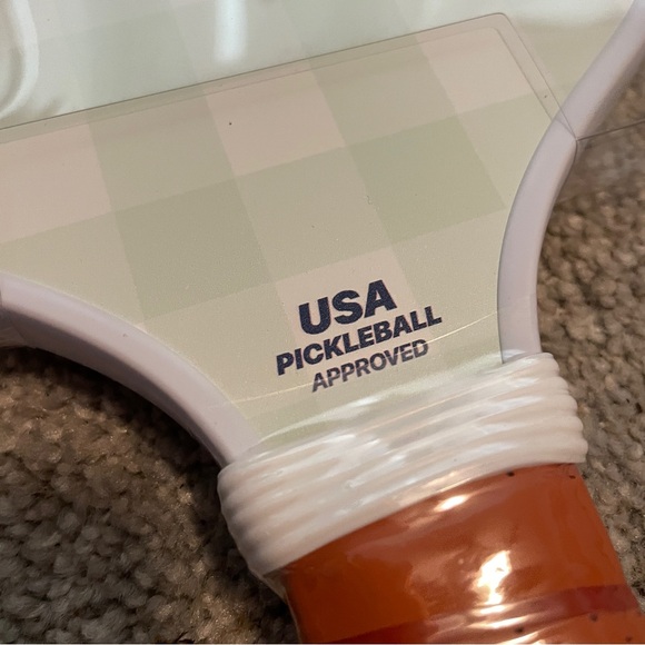 Set of 4 Sakar Adults Pickleball Paddle Mint Gingham/Blue Stripe Double Sided - Picture 5 of 6